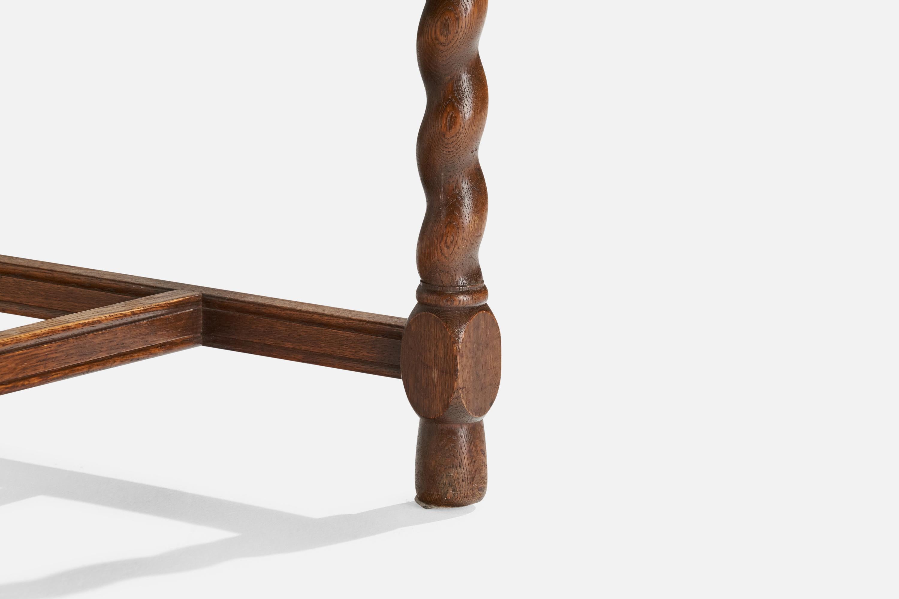 Nordiska Kompaniet, Armchair, Oak, Velvet, Sweden, 1920s For Sale 4