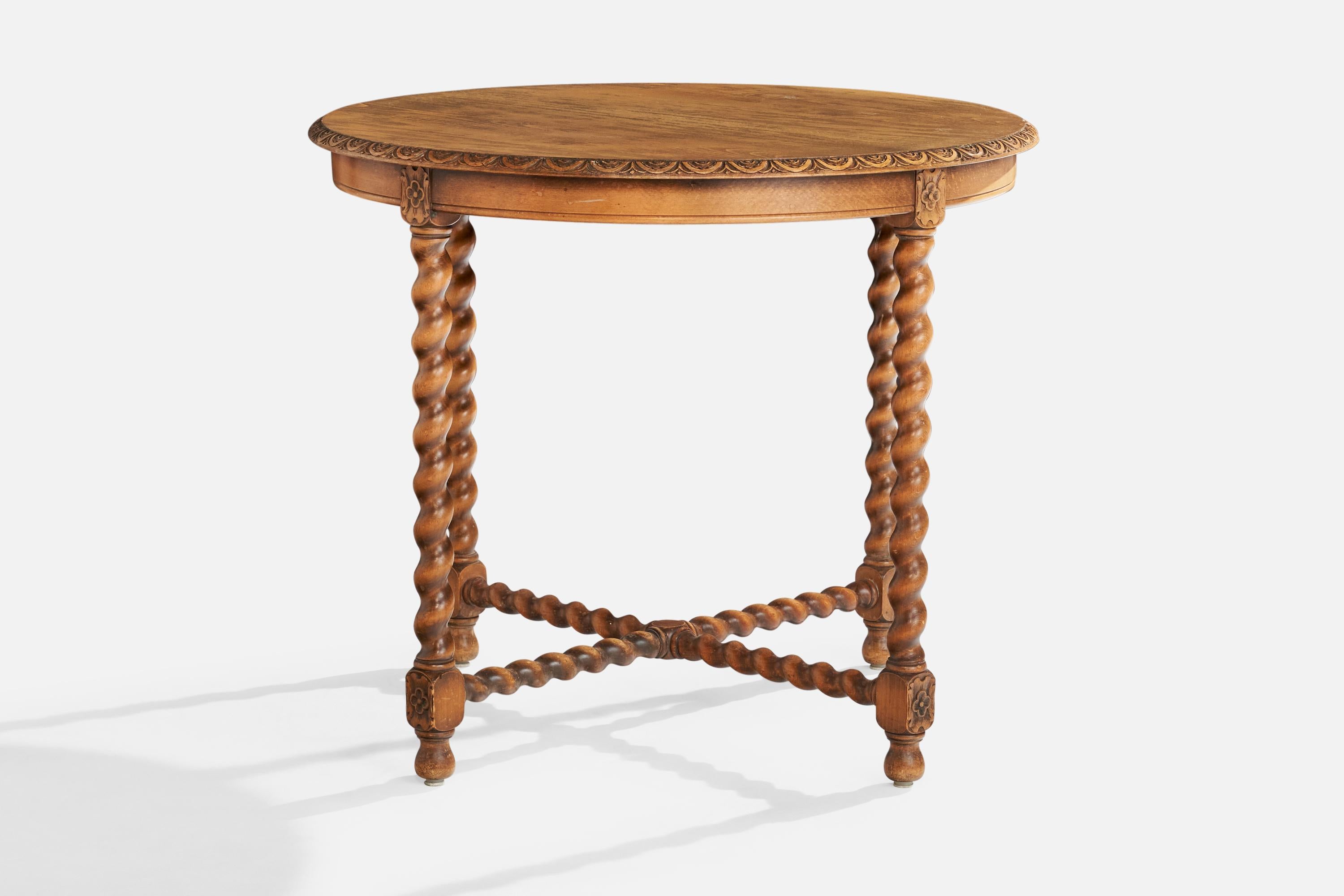 Nordiska Kompaniet, Center Table, Oak, Sweden, 1920s In Good Condition For Sale In High Point, NC