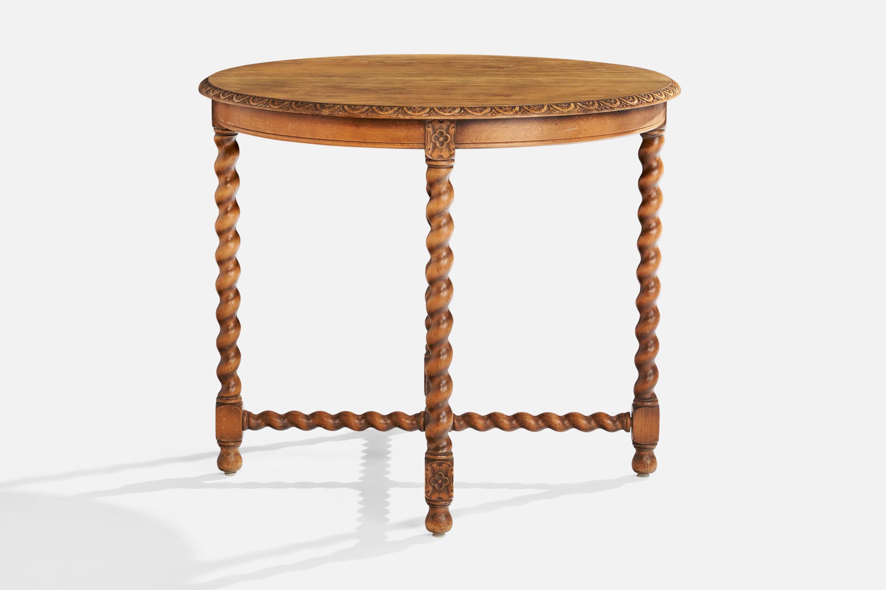 Early 20th Century Nordiska Kompaniet, Center Table, Oak, Sweden, 1920s For Sale