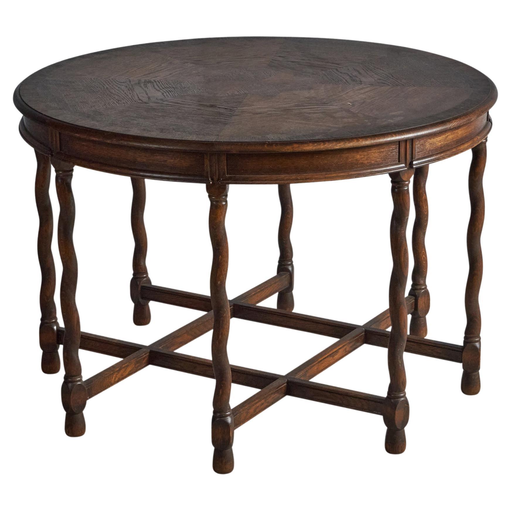 Nordiska Kompaniet, Center Table, Oak, Sweden, 1930s For Sale