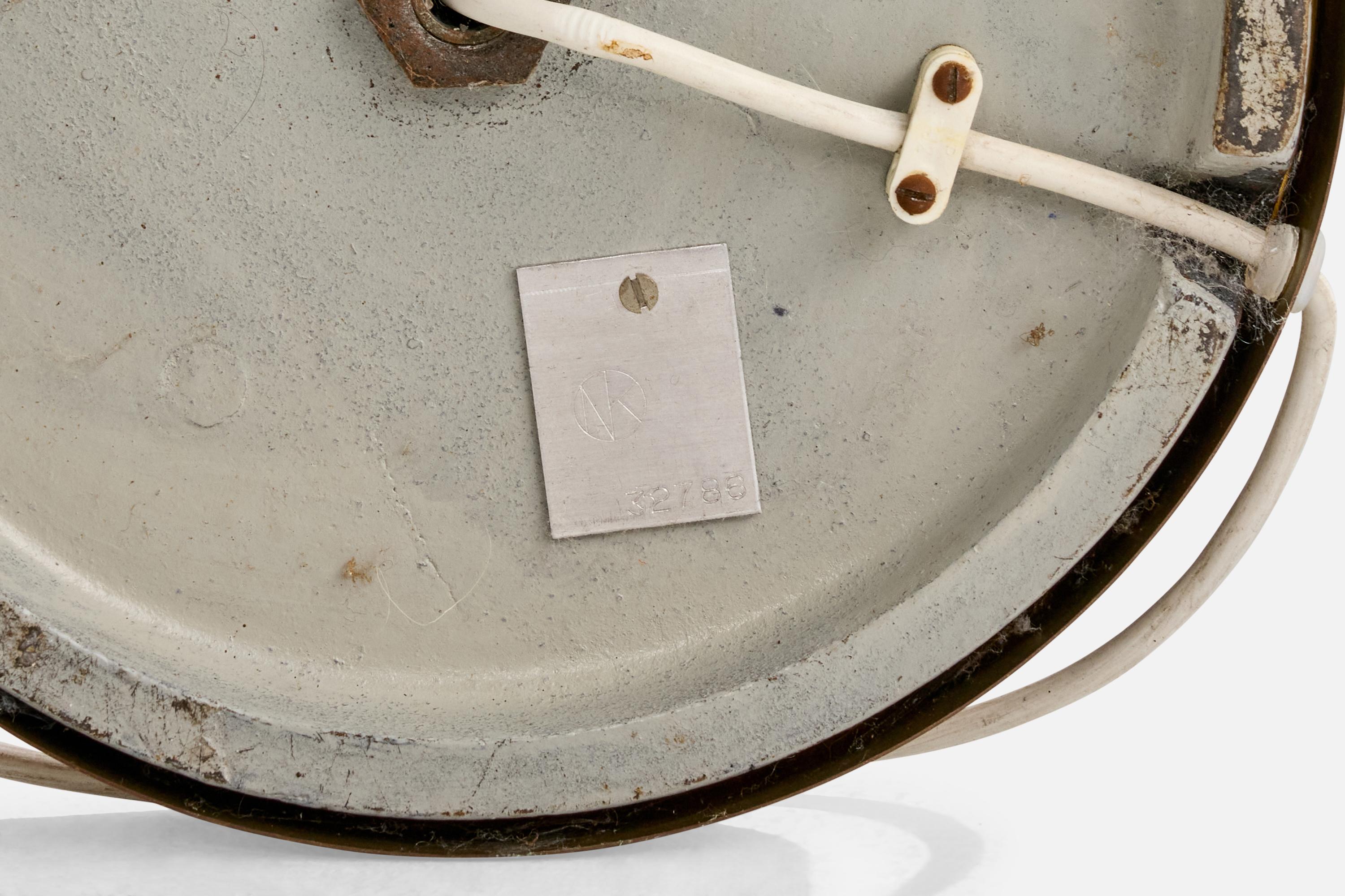 Nordiska Kompaniet, Stehlampe, Messing, Stoff, Schweden, 1940er Jahre im Angebot 2