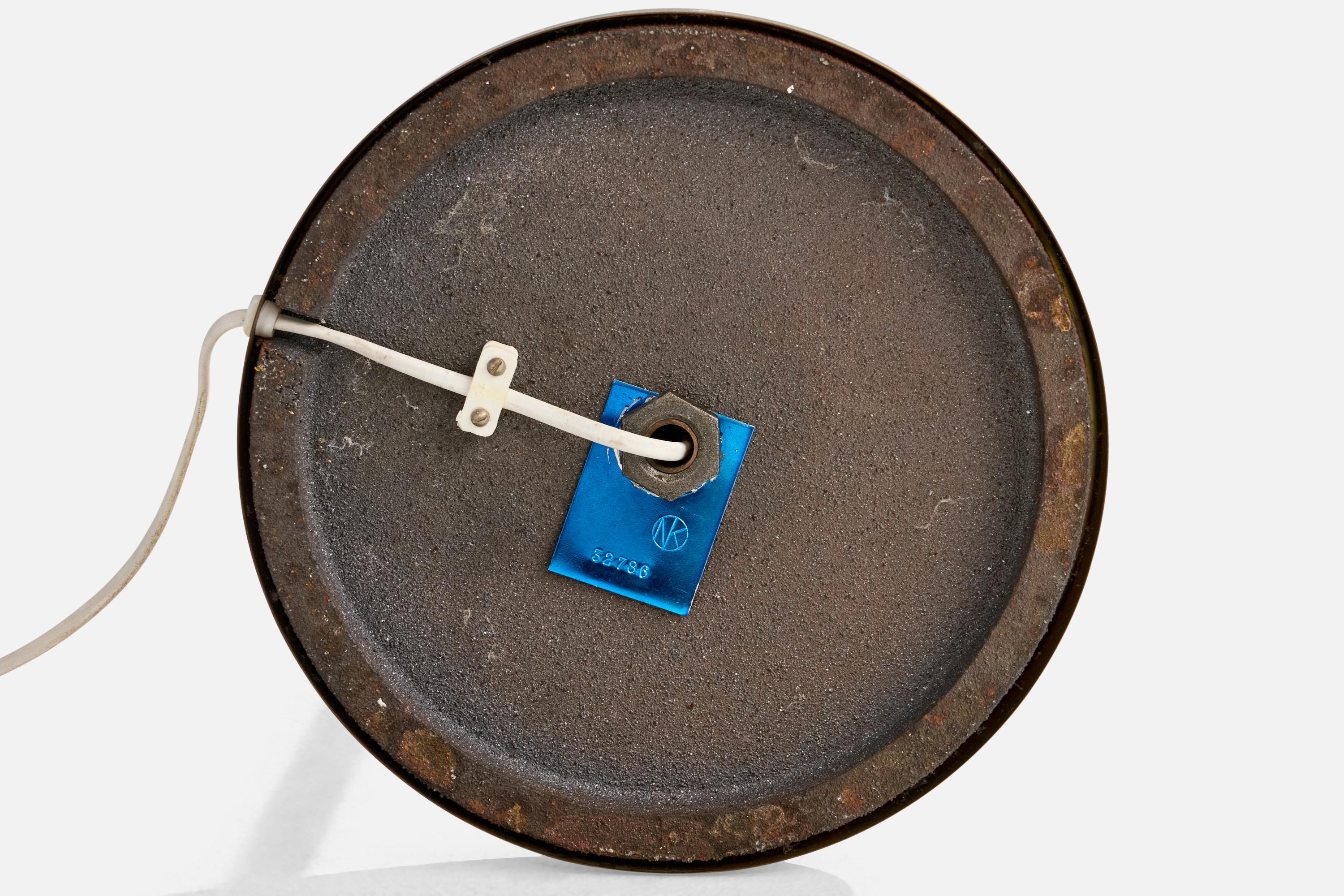 Nordiska Kompaniet, Stehlampe, Messing, Stoff, Schweden, 1940er Jahre im Angebot 2
