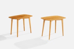 Nordiska Kompaniet, Side Tables, Elm, Sweden, 1950s