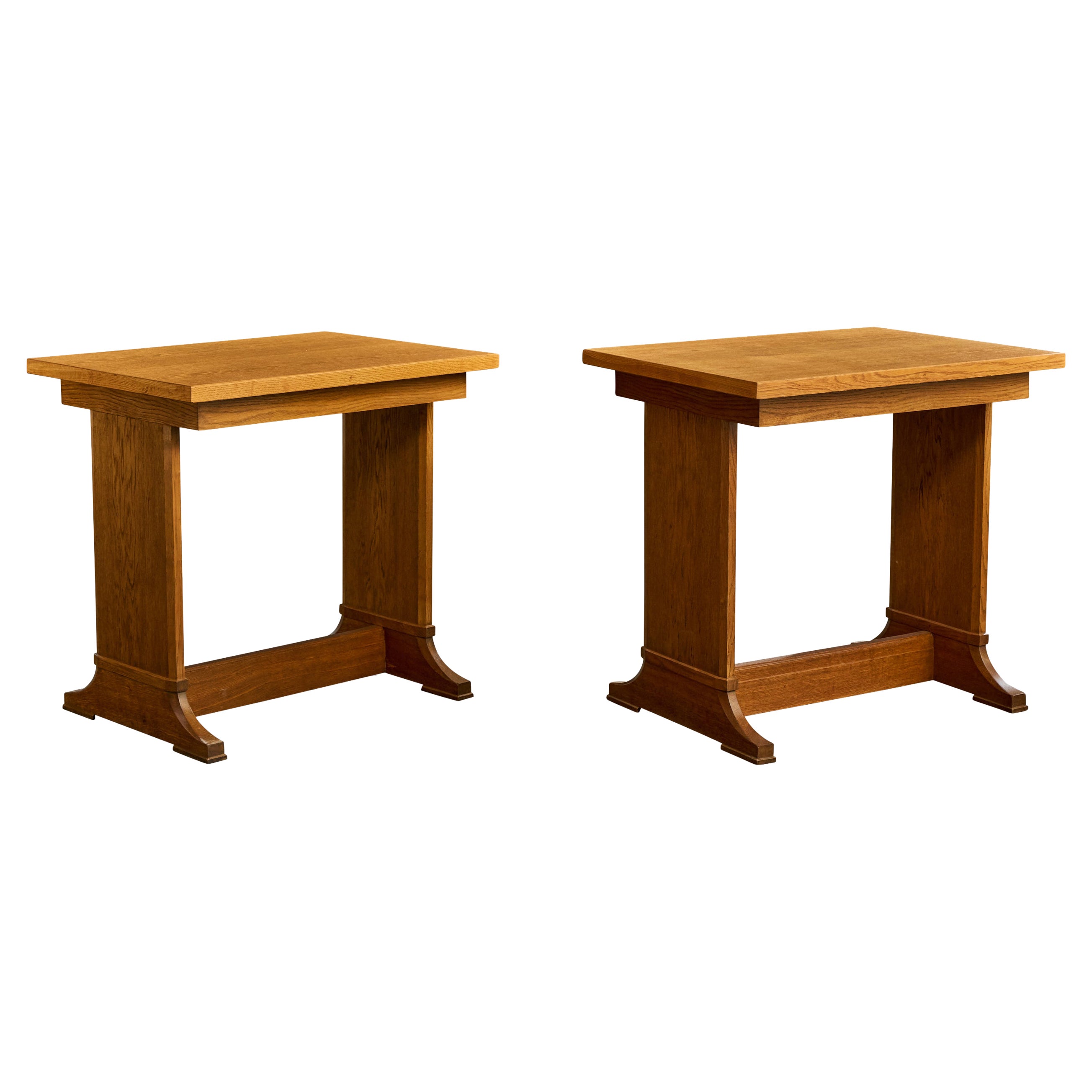 Nordiska Kompaniet, Side Tables, Oak, Sweden, 1930s For Sale