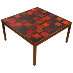 Nordiska Kompaniet Teak Coffee Table with Enamel Top by Poul Torneman