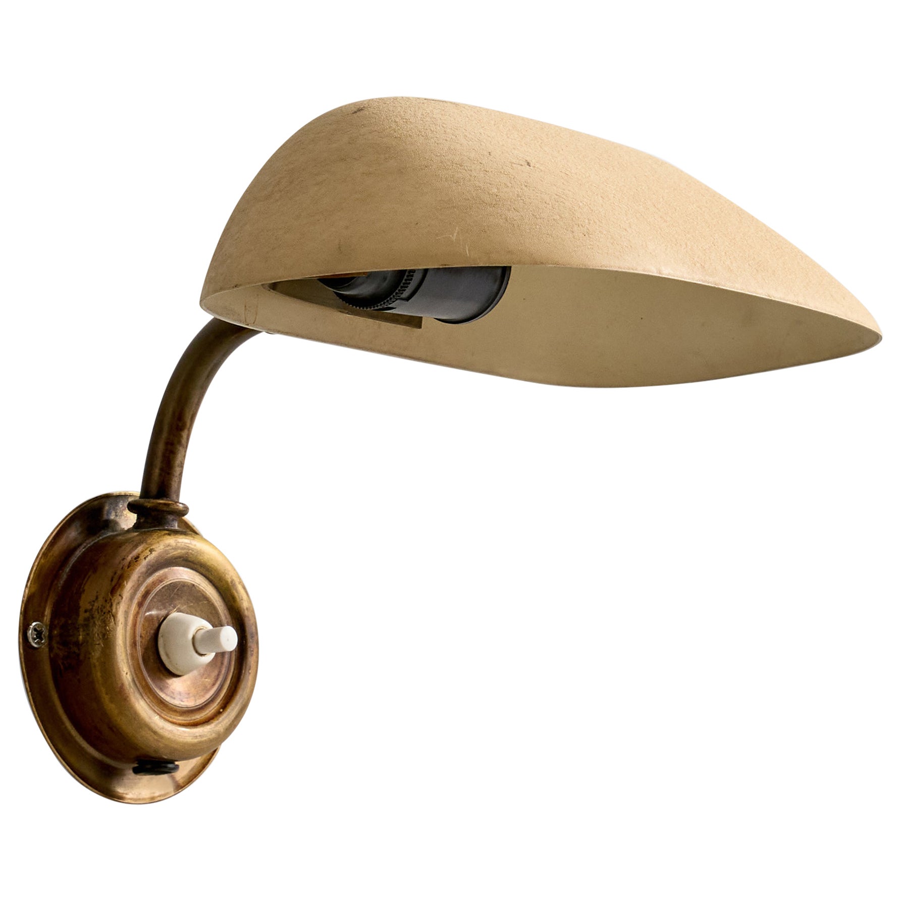 Nordiska Kompaniet, Wall Light, laiton, métal, Suède, années 1940