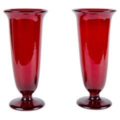 Pair of vases Nordiska red