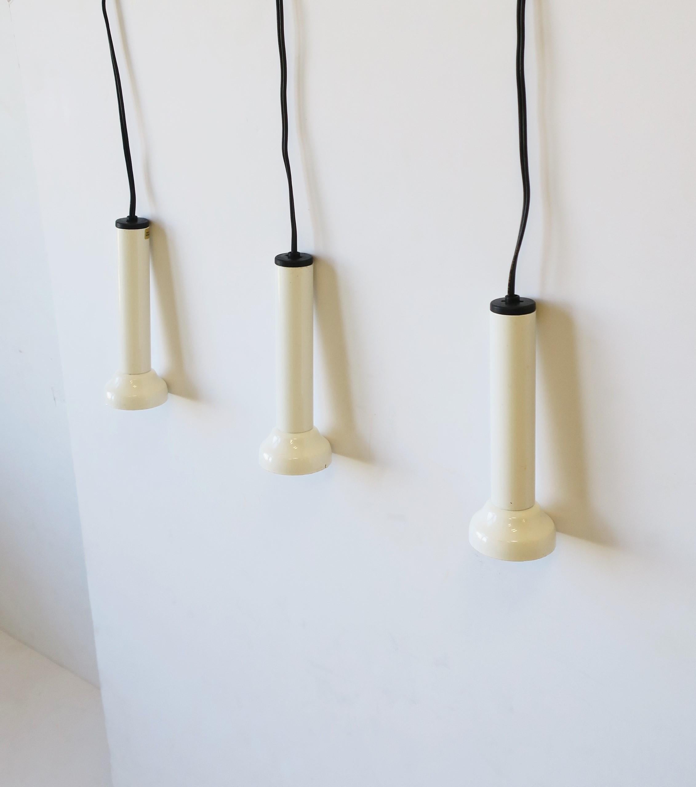 Scandinavian Danish Postmodern White Pendant Lights by NordLux, Set of 3 In Good Condition For Sale In New York, NY