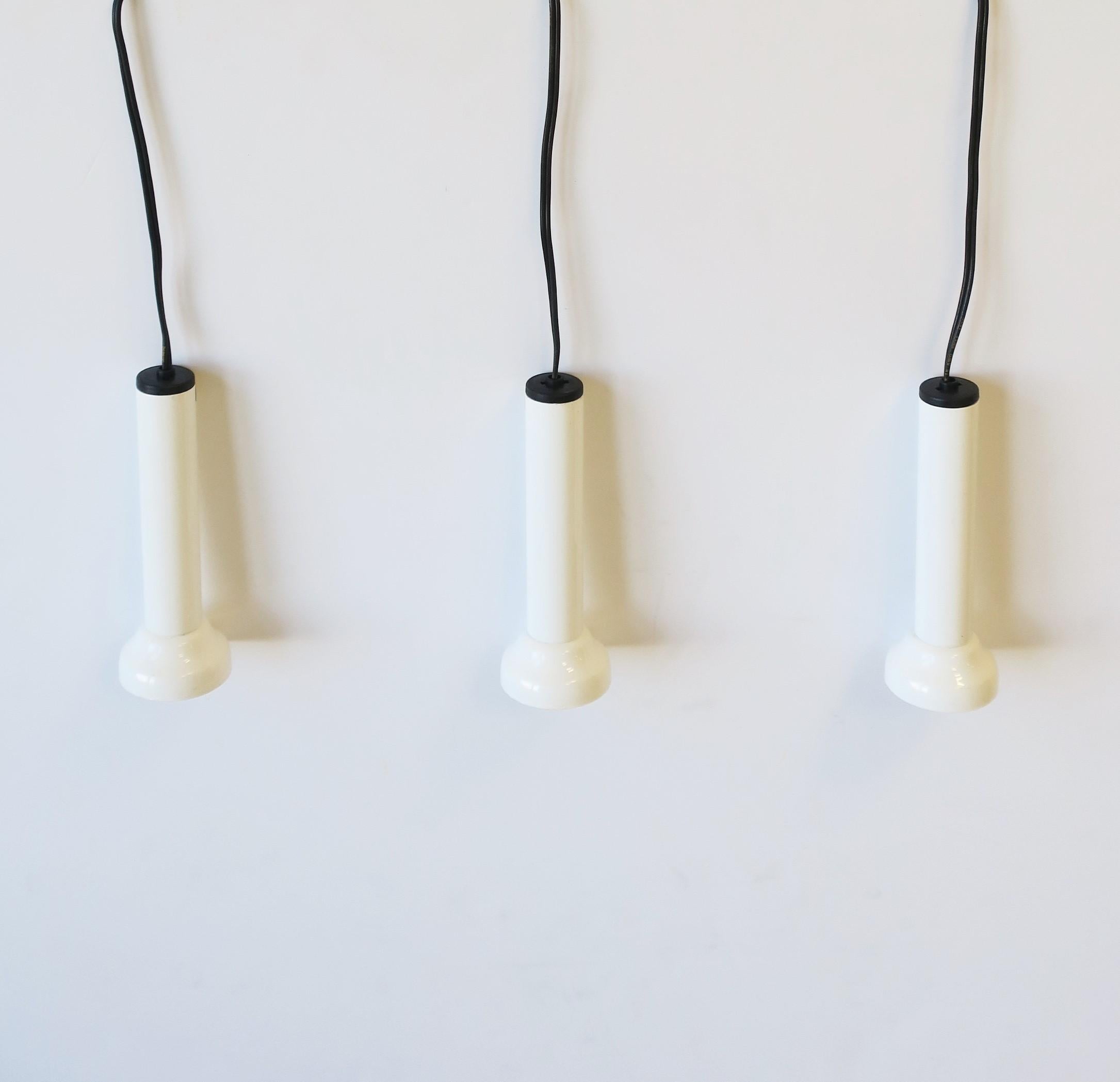 20th Century Scandinavian Danish Postmodern White Pendant Lights by NordLux, Set of 3 For Sale