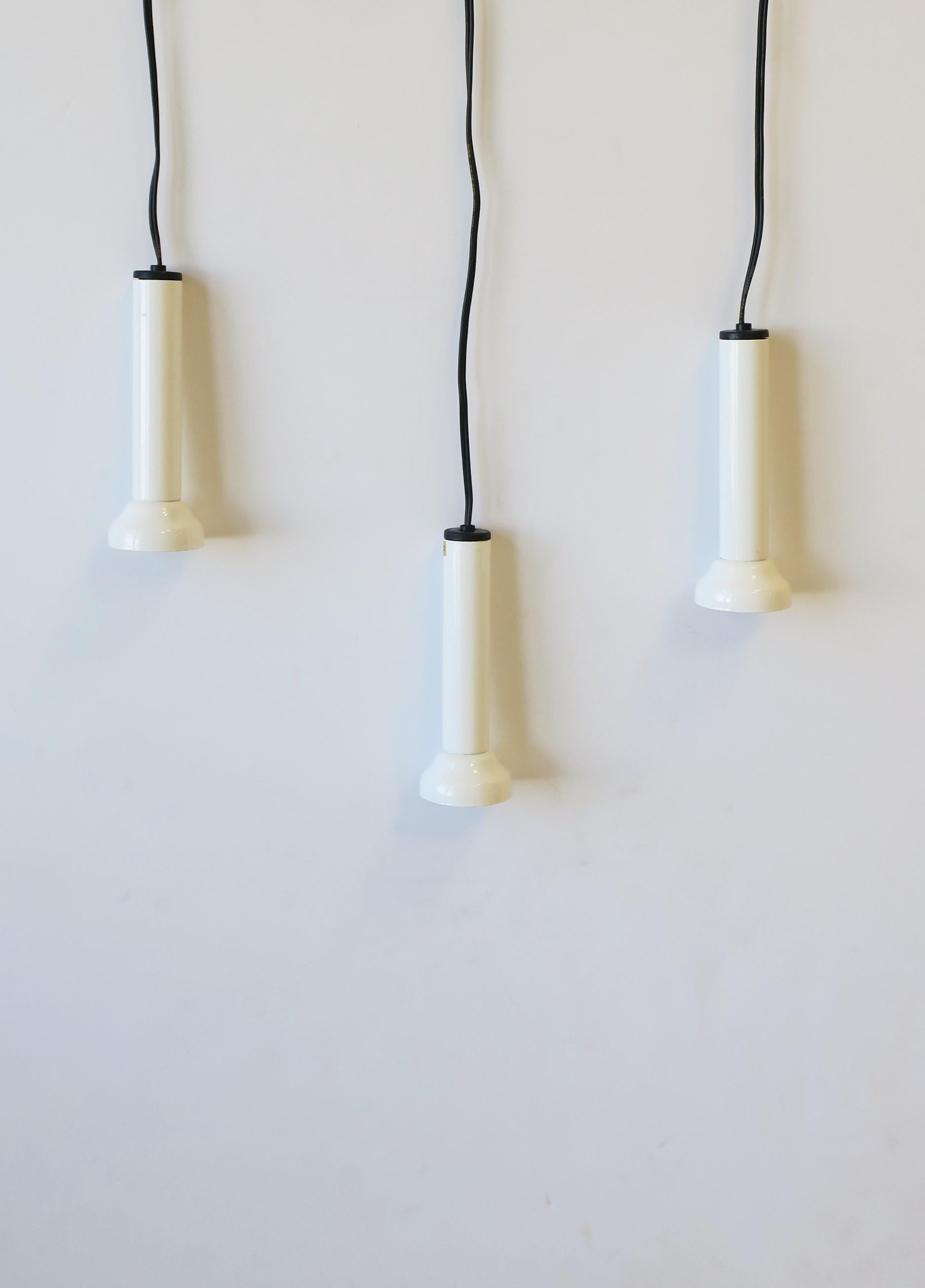 Enamel Scandinavian Danish Postmodern White Pendant Lights by NordLux, Set of 3 For Sale