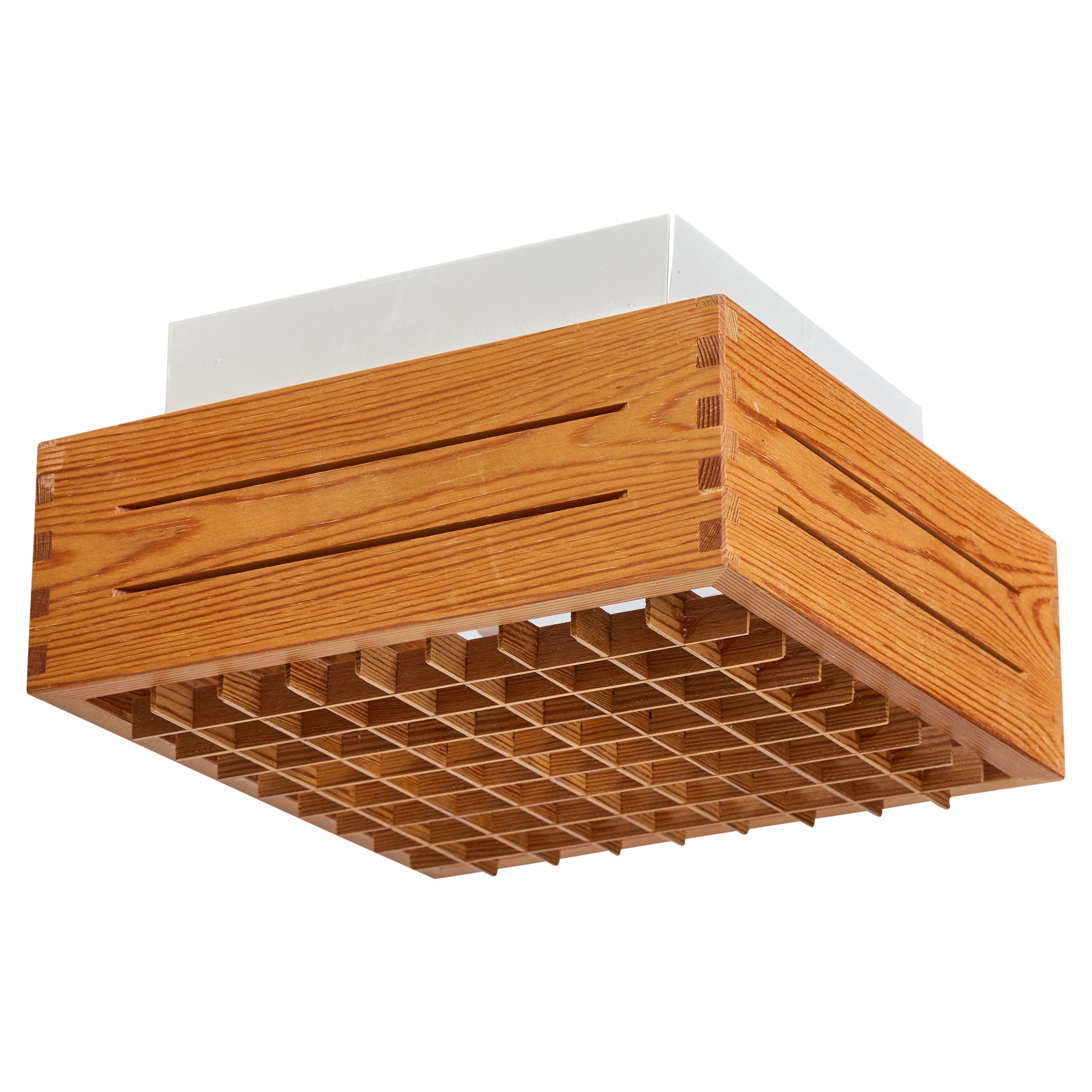 Nordlux, Flush Mount, Pine, Metal, Sweden, 1980s