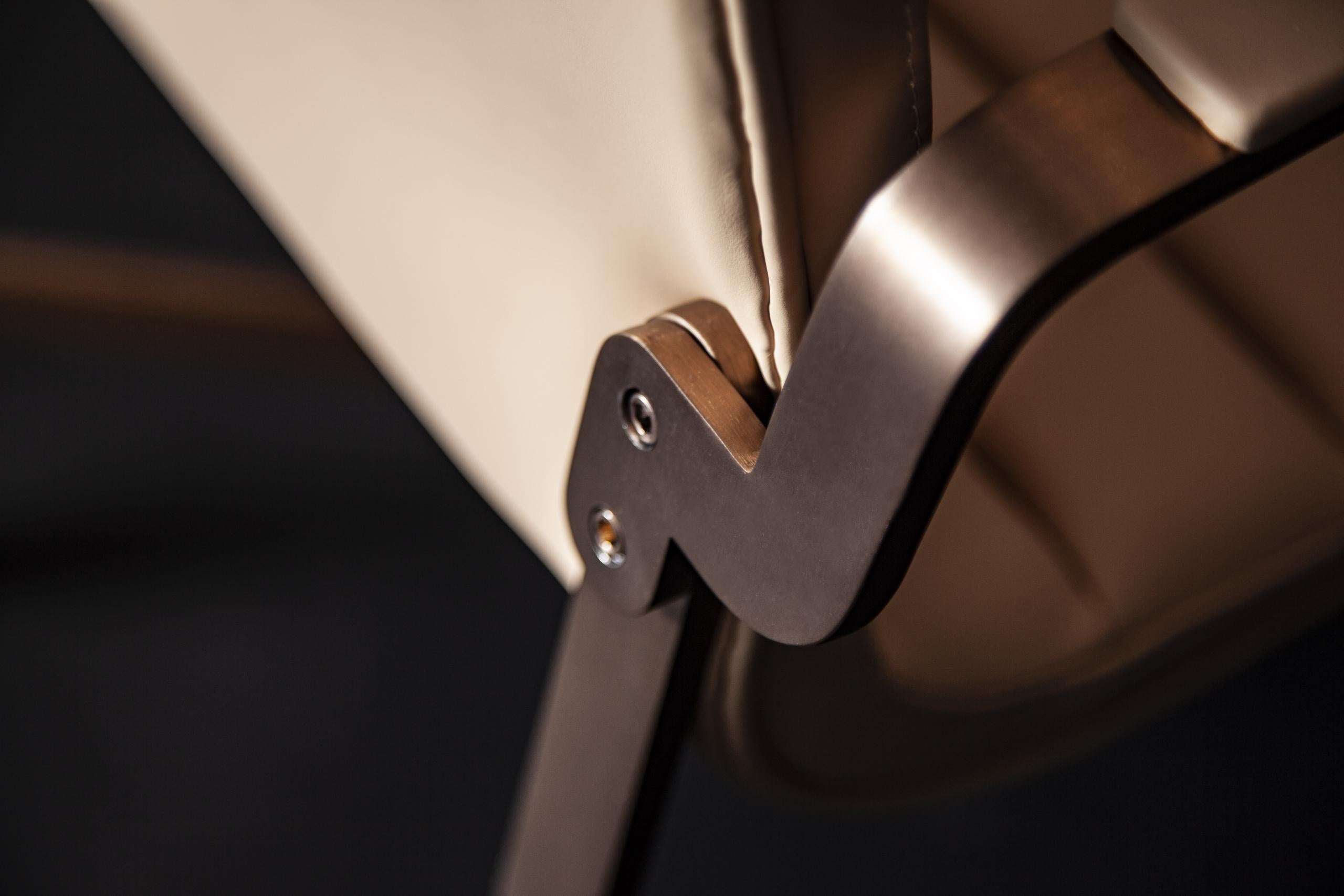 Modern NORDST AYA  Armchair, Full Aniline  Leather Solid Steel Frame, Danish Design For Sale
