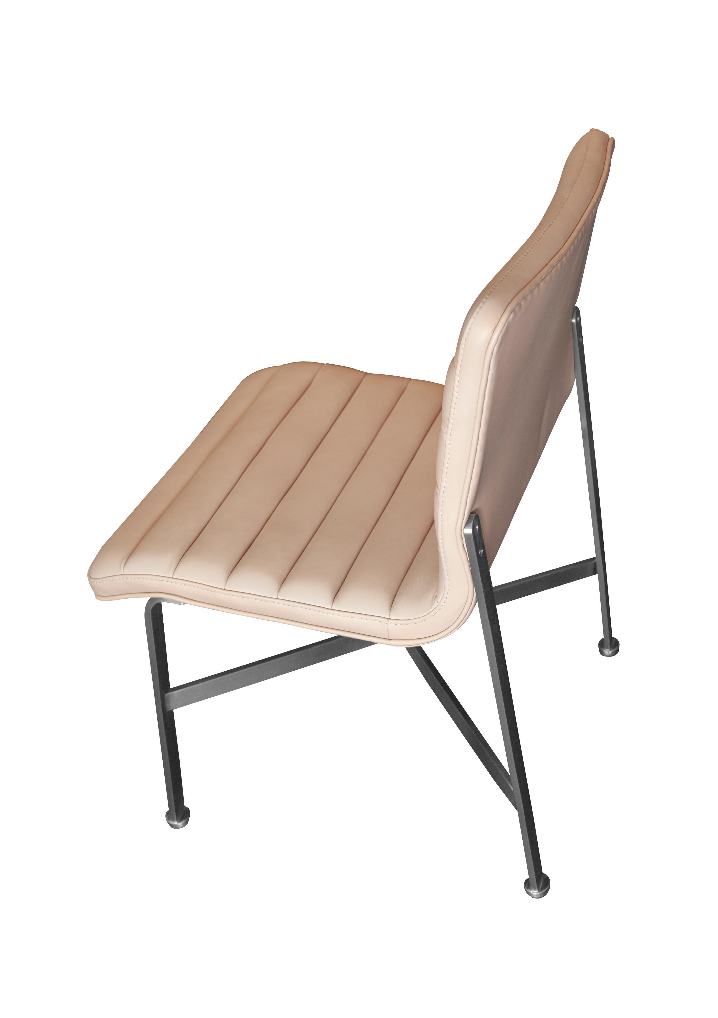 Modern NORDST AYA without Arms Chair, Full Aniline Leather Solid Steel, Danish Design For Sale