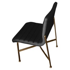 Sedia senza braccioli NORDST AYA, Pelle all'anilina, Acciaio massiccio, Design danese