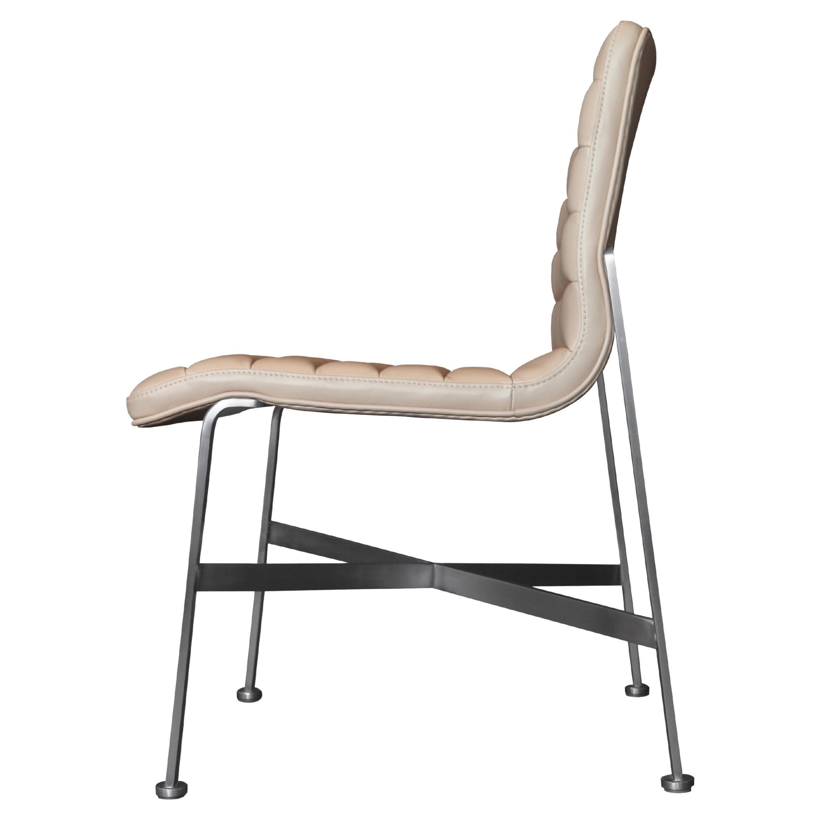 NORDST AYA ohne Armlehnen Stuhl, Vollanilinleder Massivstahl, dänisches Design