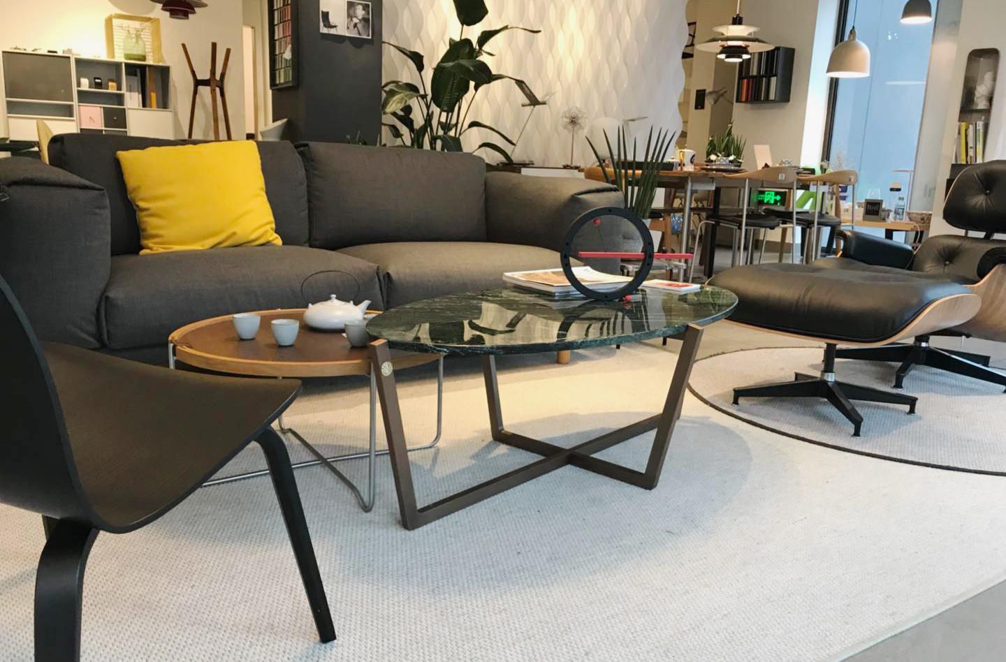 NORDST EMMA Coffee Table, Italian Green Lightning Marble, Danish Modern Design For Sale 2