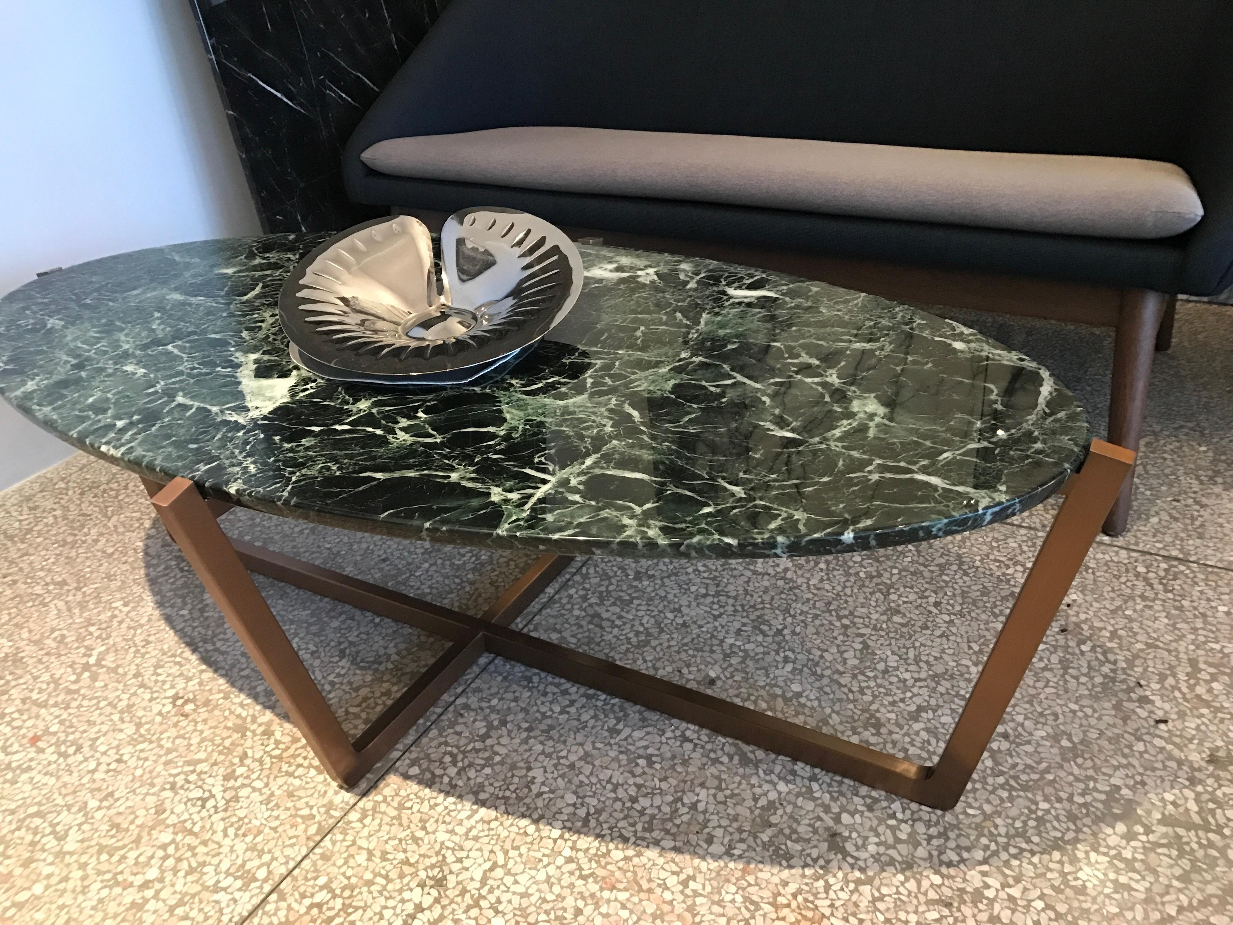 NORDST EMMA Coffee Table, Italian Green Lightning Marble, Danish Modern Design For Sale 6