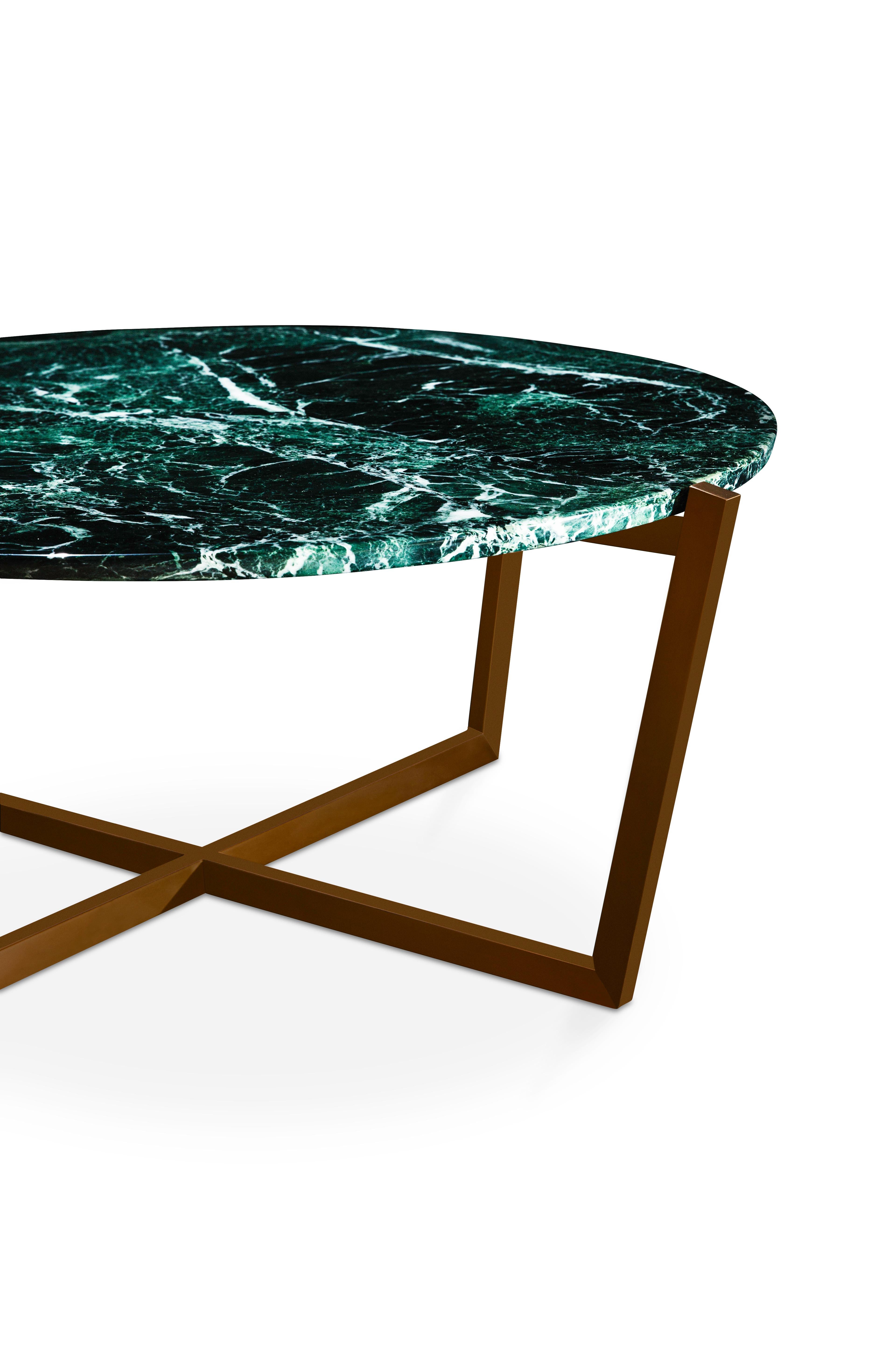NORDST EMMA Coffee Table, Italian Green Lightning Marble, Danish Modern Design In New Condition For Sale In Rungsted Kyst, DK