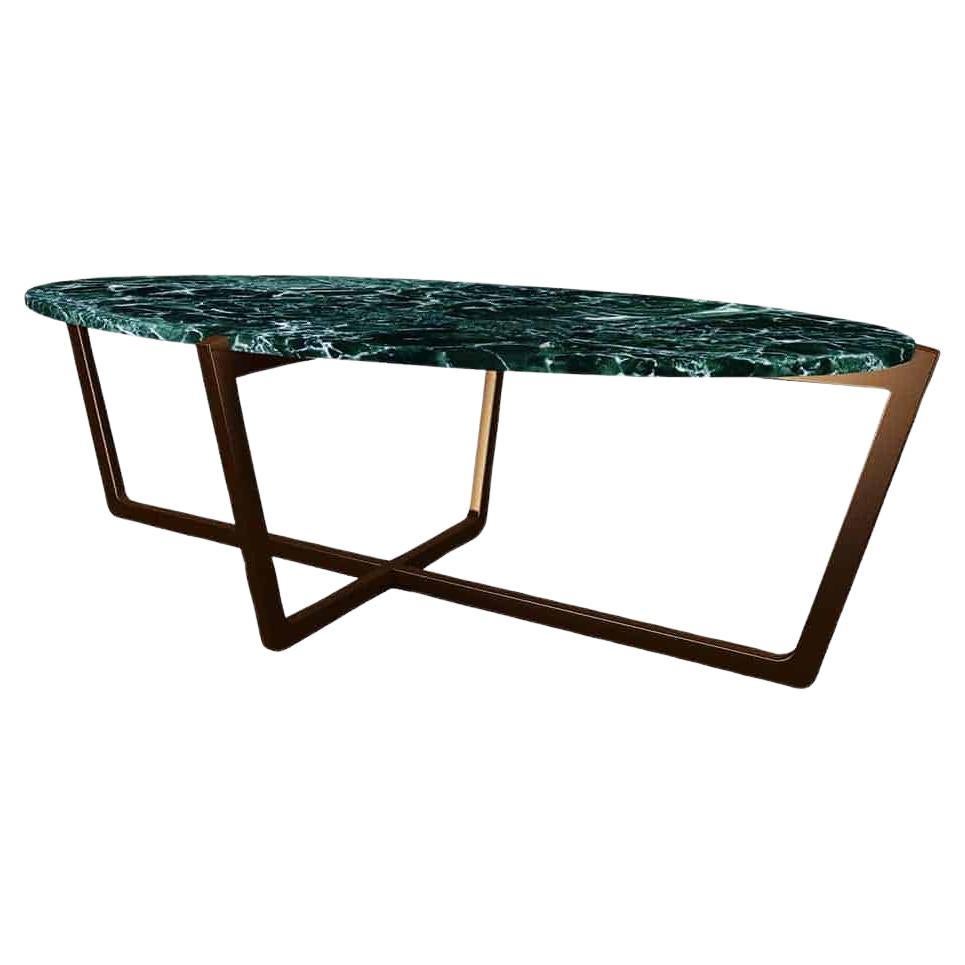 NORDST EMMA Coffee Table, Italian Green Lightning Marble, Danish Modern Design For Sale