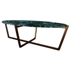 NORDST EMMA Coffee Table, Italian Green Lightning Marble, Danish Modern Design