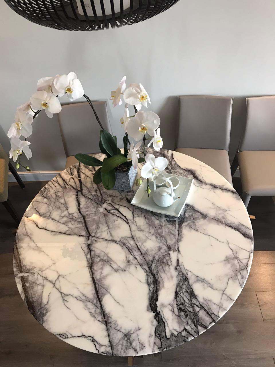 NORDST EMMA Coffee Table, Italian Grey Rain Marble, Danish Modern Design, New For Sale 1