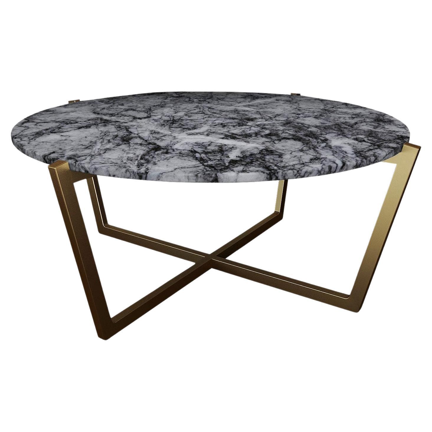 NORDST EMMA Coffee Table, Italian Grey Rain Marble, Danish Modern Design, New For Sale