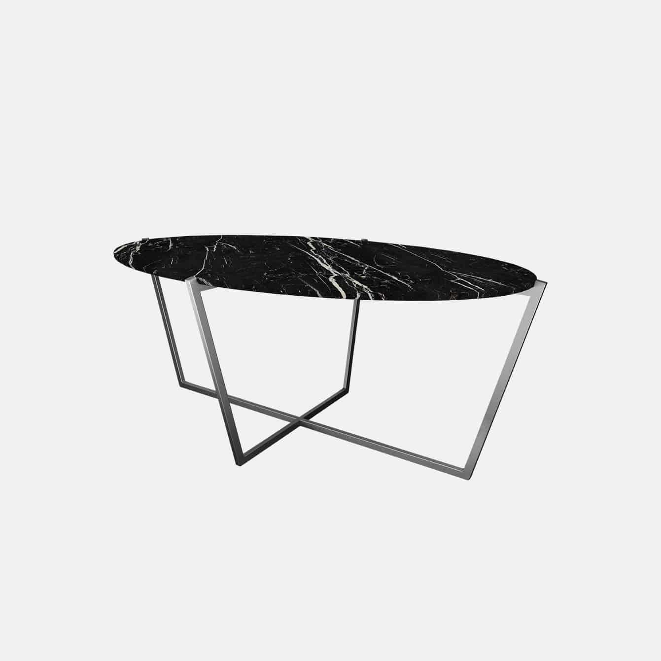 Scandinavian Modern NORDST EMMA Dining Table, Italian White Mountain Marble, Danish Modern Design For Sale
