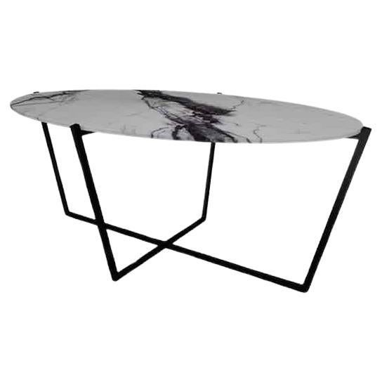 NORDST EMMA Dining Table, Italian White Mountain Marble, Danish Modern Design For Sale