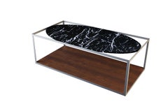 NORDST GAARD Couchtisch, grauer italienischer Regenmarmor, dänisches modernes Design, neu