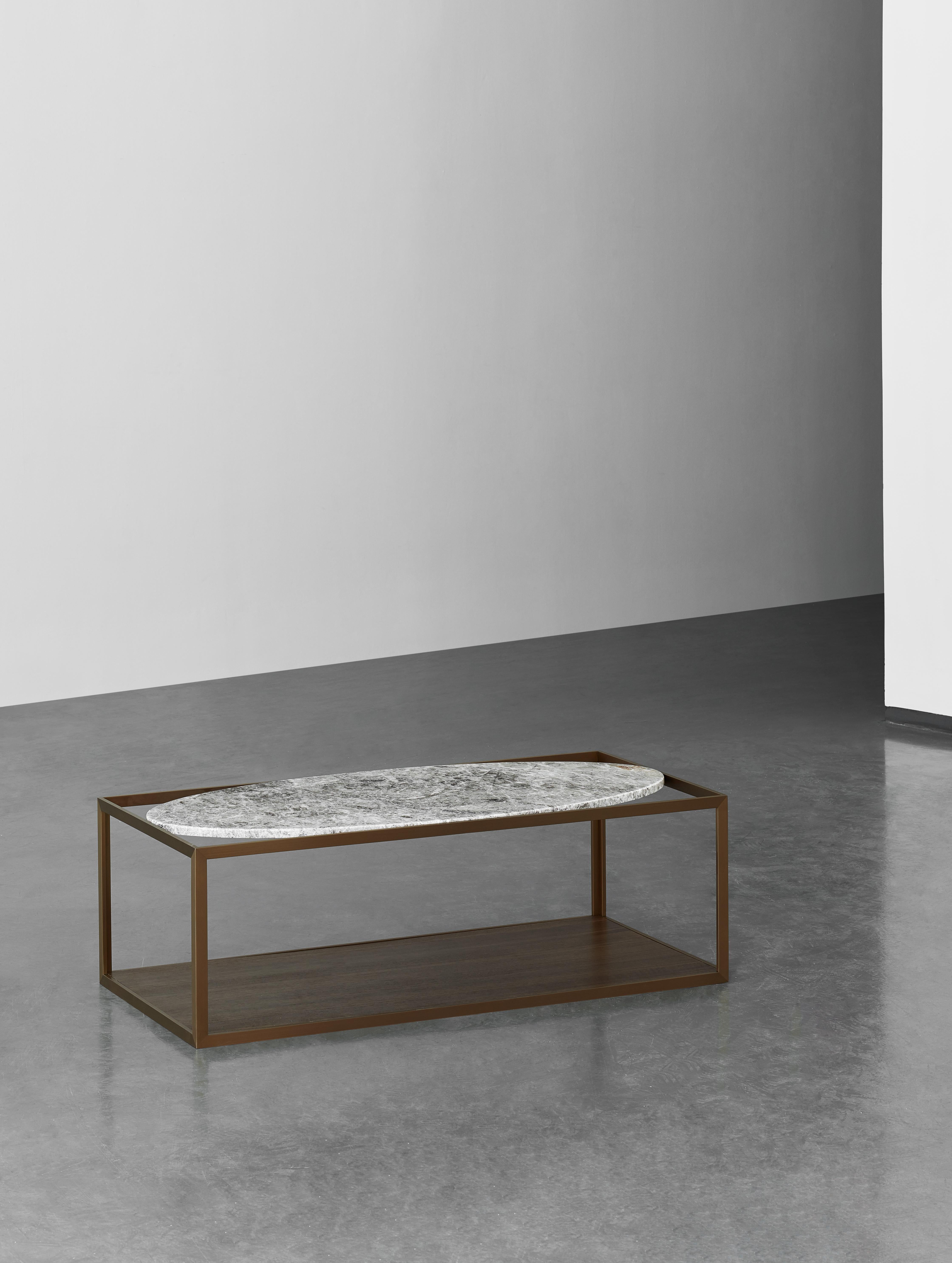 Contemporary NORDST GAARD Coffee Table, Italian Grey Rain Marble, Danish Modern Design, New For Sale