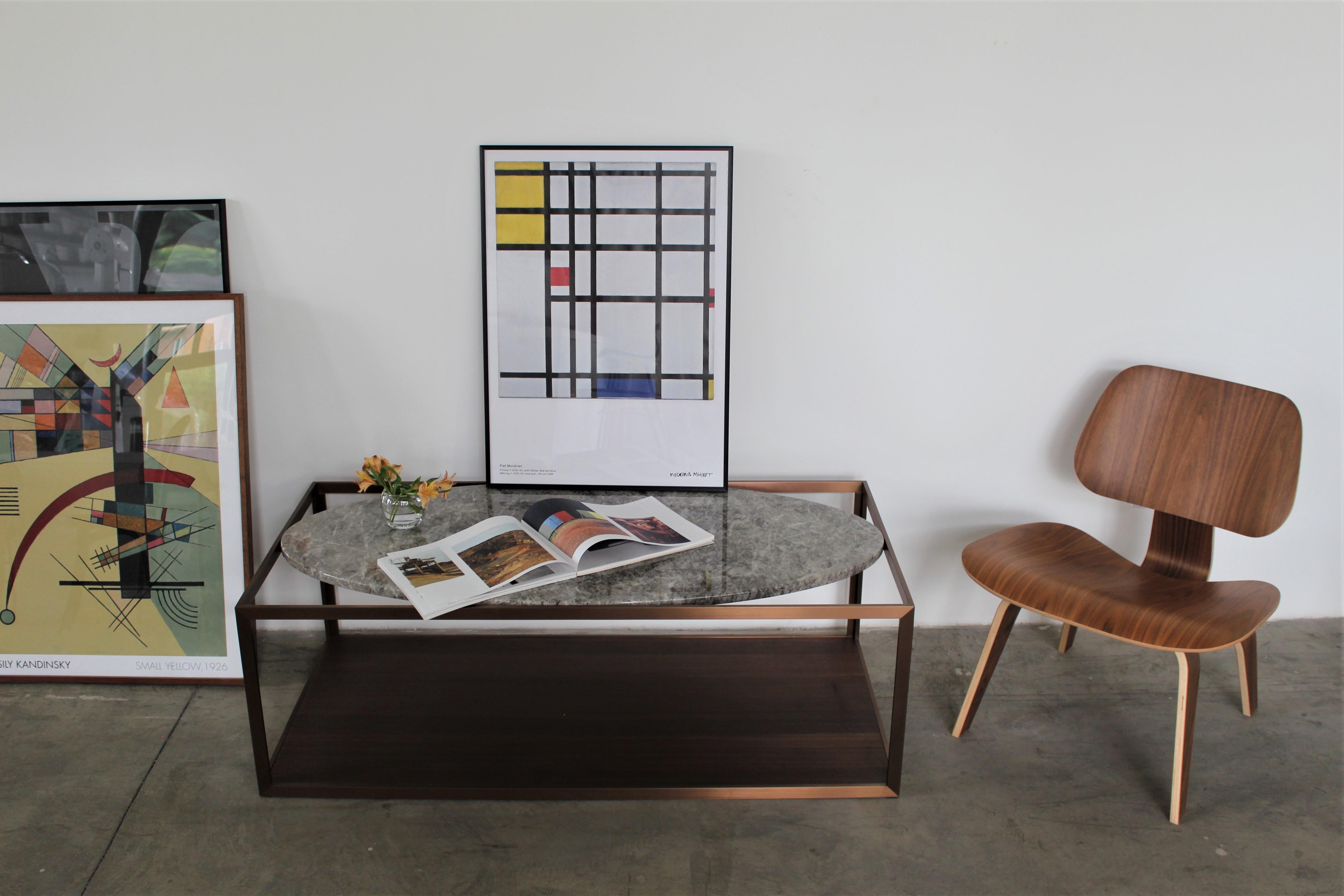 NORDST GAARD Coffee Table, Italian Grey Rain Marble, Danish Modern Design, New For Sale 1