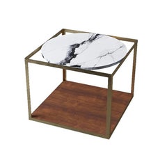 NORDST GAARD Side Table, Italian Black Eagle Marble, Danish Modern Design