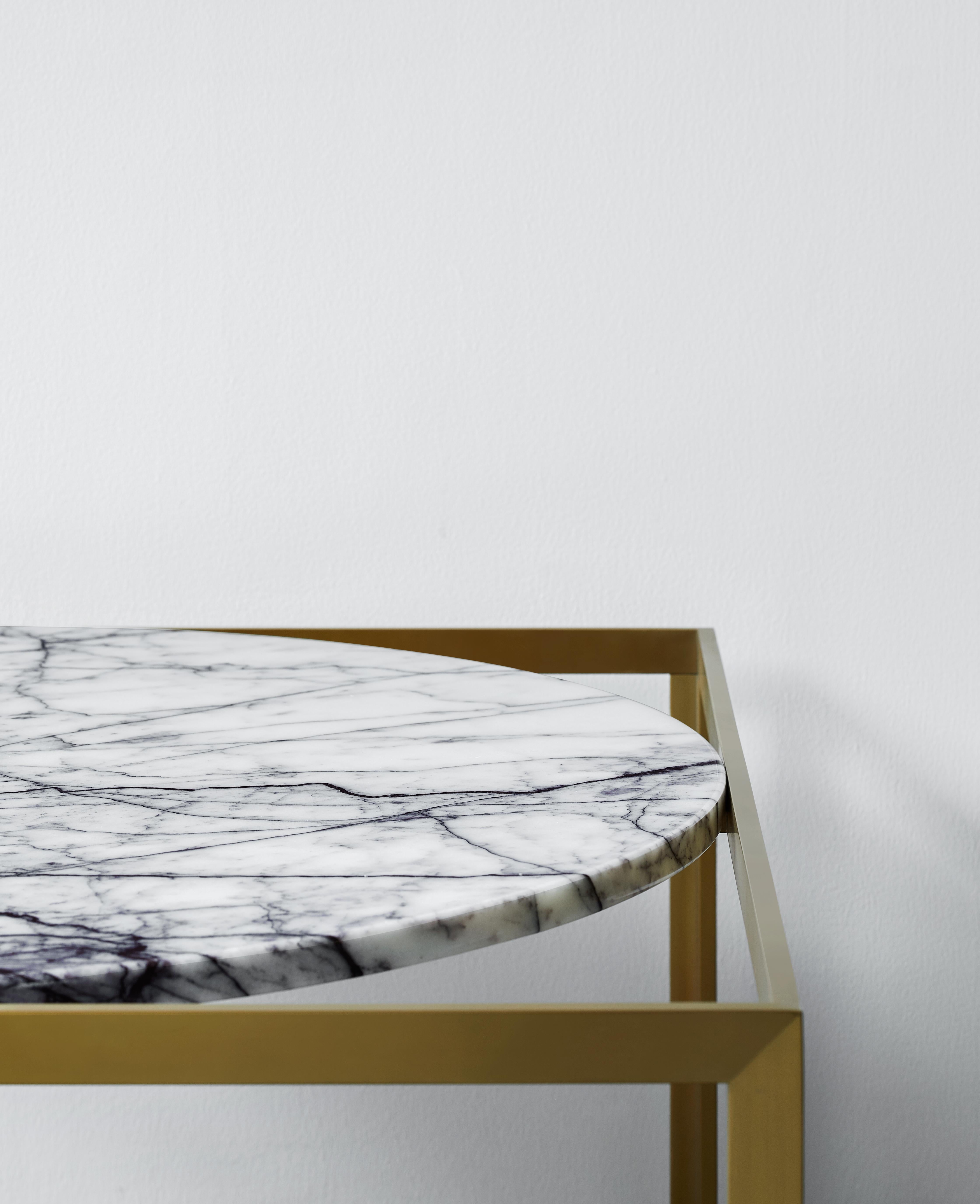 Polished NORDST GAARD Side Table, Italian Black Eagle Marble, Danish Modern Design For Sale