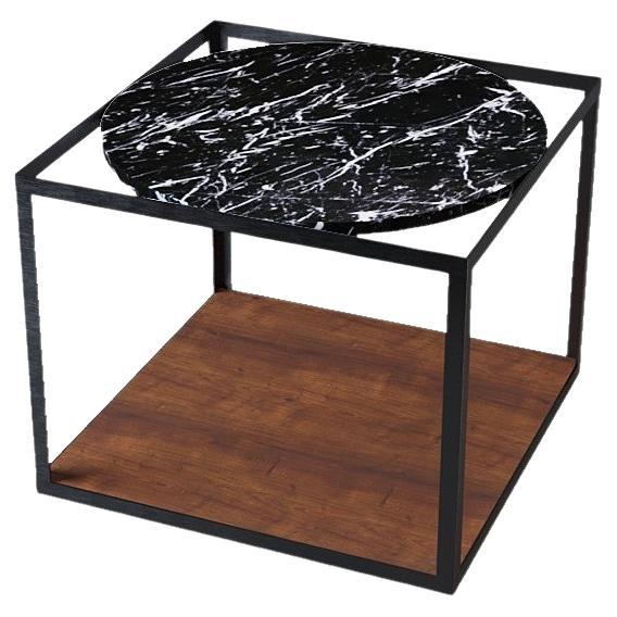 NORDST GAARD Side Table, Italian Black Eagle Marble, Danish Modern Design For Sale
