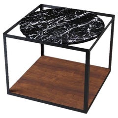 NORDST GAARD Side Table, Italian Black Eagle Marble, Danish Modern Design