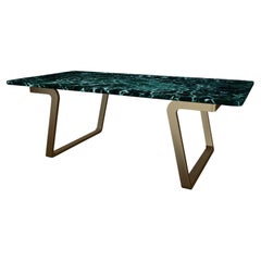NORDST JERRY Coffee Table, Italian Green Lightning Marble, Danish Modern Design