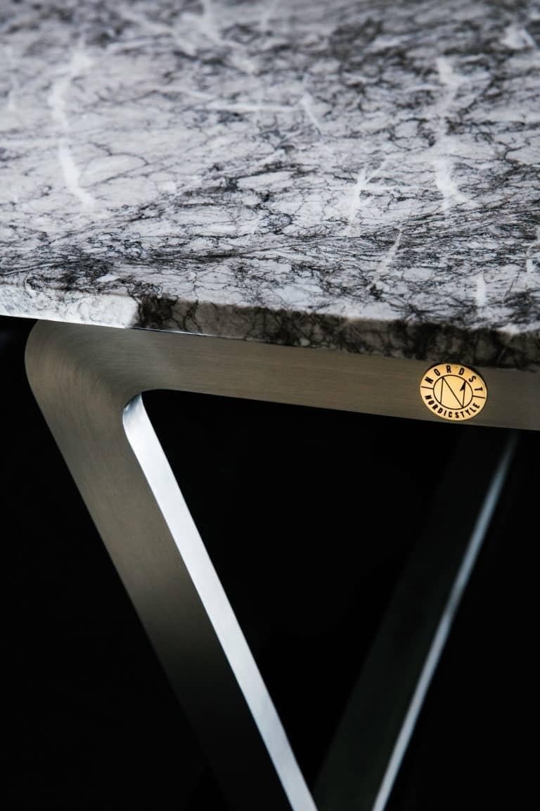 Fait main Table basse NORDST JERRY, marbre gris Rain italien, design moderne danois, nouveau en vente