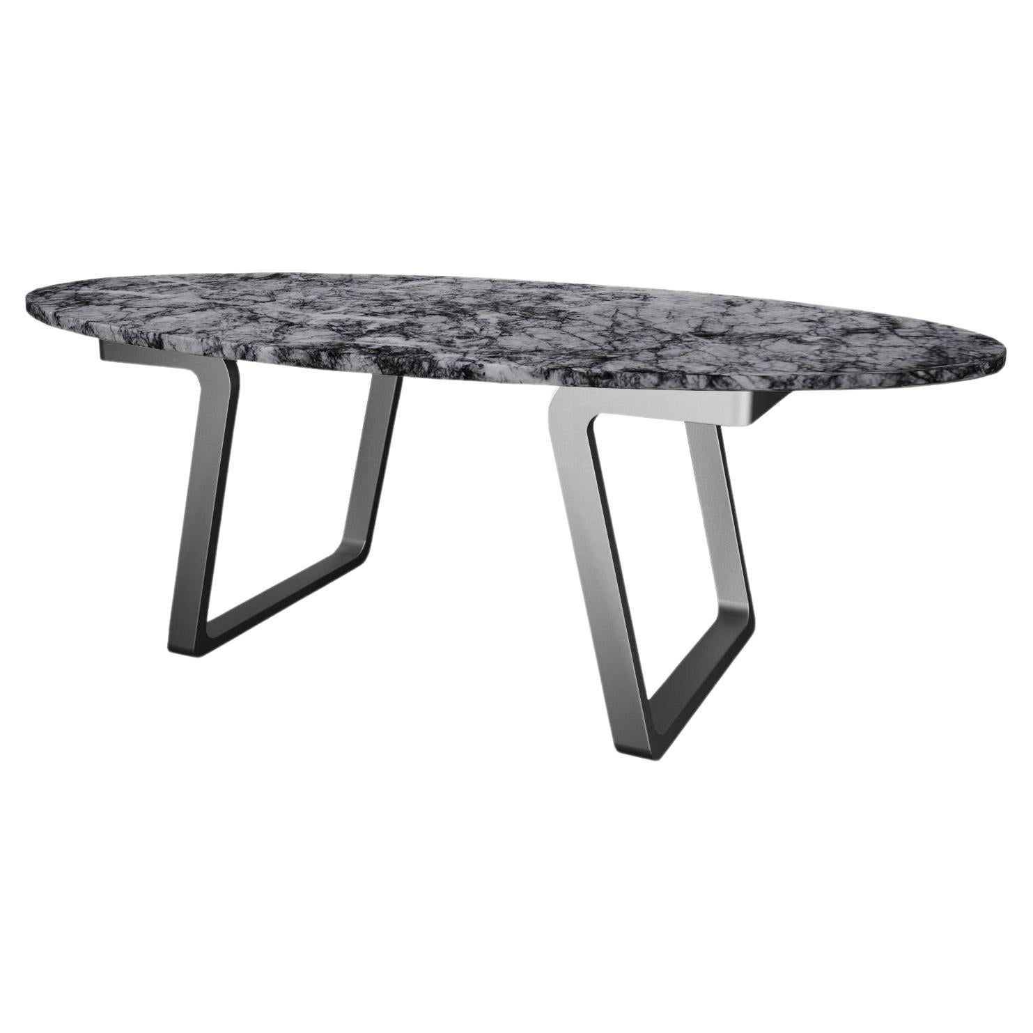 NORDST JERRY Coffee Table, Italian Grey Rain Marble, Danish Modern Design, New