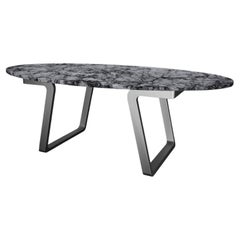 NORDST JERRY Coffee Table, Italian Grey Rain Marble, Danish Modern Design, New
