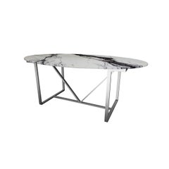 NORDST JERRY Dining Table, Italian Grey Rain Marble, Danish Modern Design, New