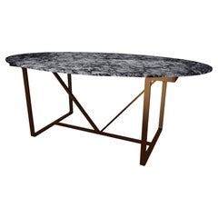 Table de salle à manger NORDST JERRY, marbre gris Rain italien, design moderne danois, nouveau