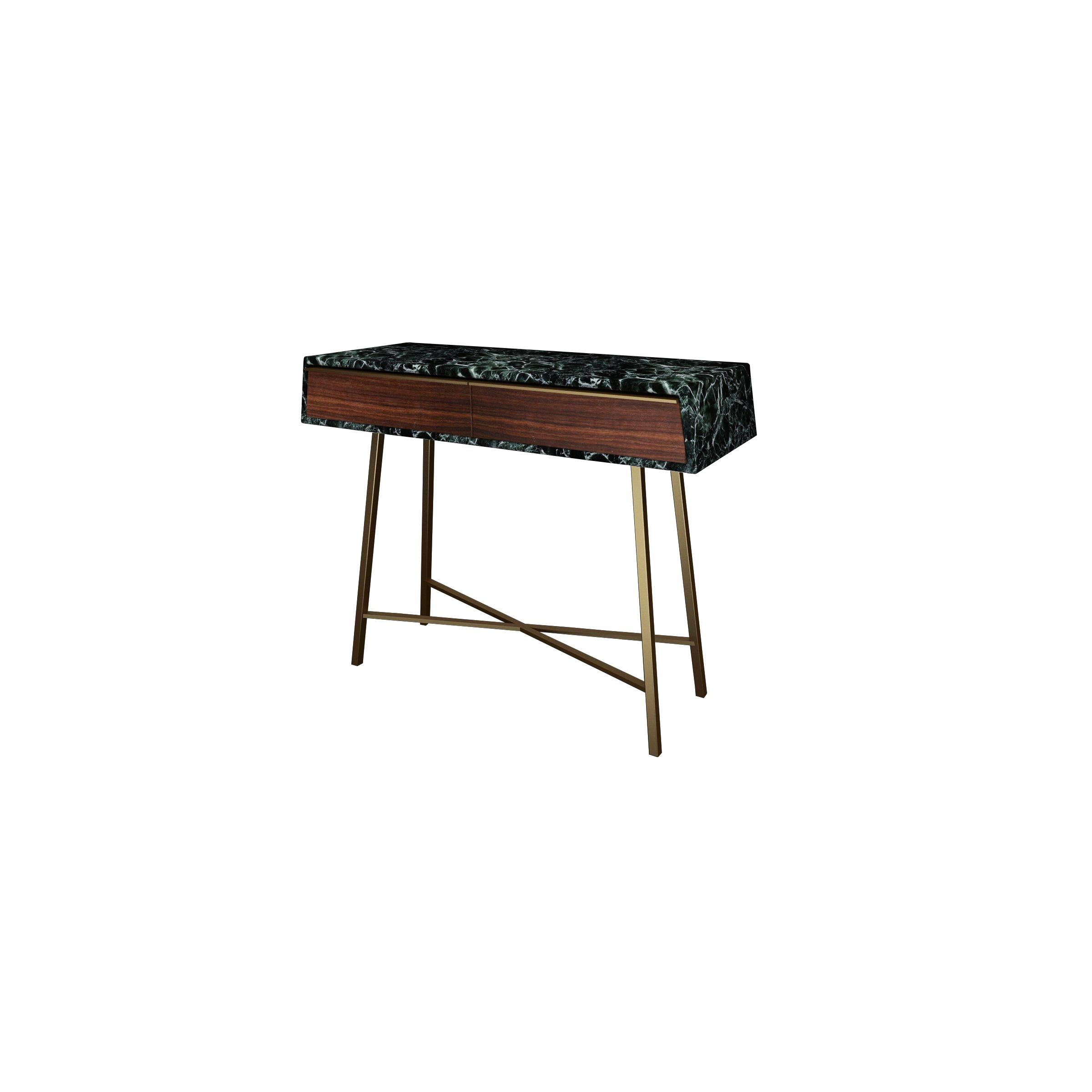 Chinese NORDST JESSICA Console 2 Drawers Table, Black Eagle Marble, Danish Modern Design For Sale