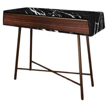 NORDST JESSICA Console 2 Drawers Table, Black Eagle Marble, Danish Modern Design For Sale
