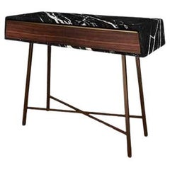 NORDST JESSICA Console 2 Drawers Table, Black Eagle Marble, Danish Modern Design