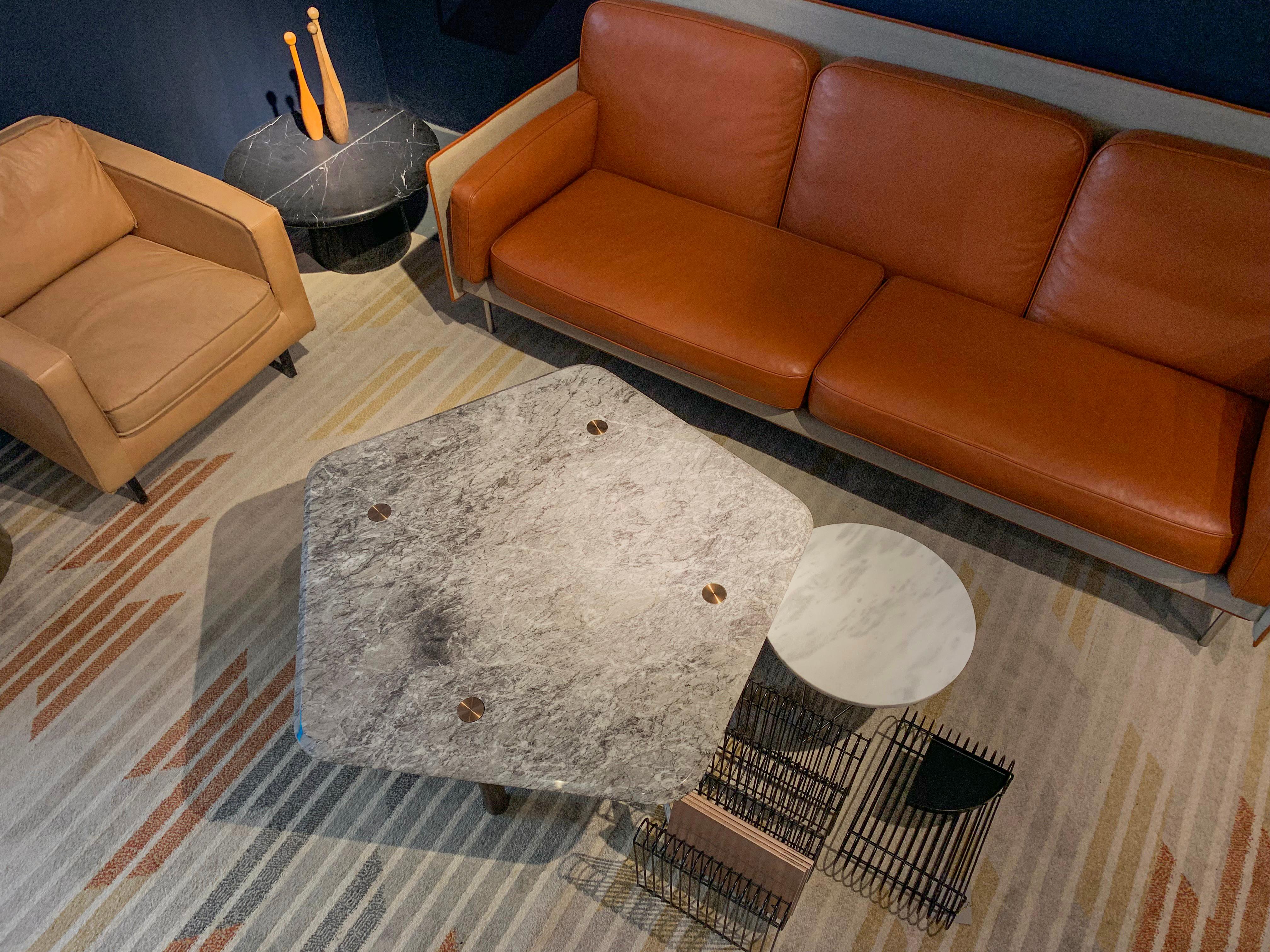 NORDST JOB Coffee Table, Italian White Mountain Marble, Danish Modern Design For Sale 1