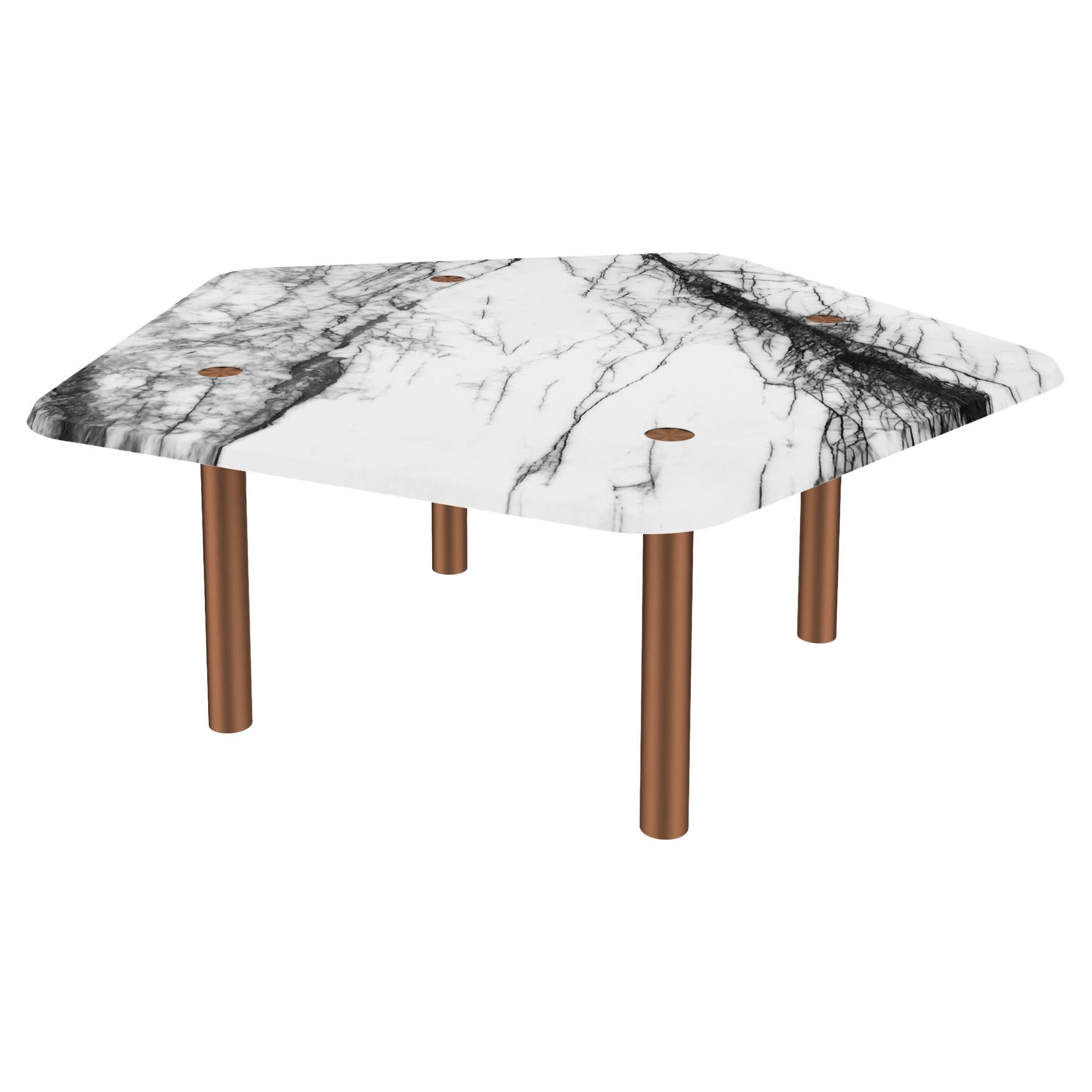 NORDST JOB Coffee Table, Italian White Mountain Marble, Danish Modern Design For Sale