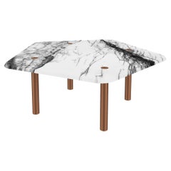 NORDST JOB Coffee Table, Italian White Mountain Marble, Danish Modern Design