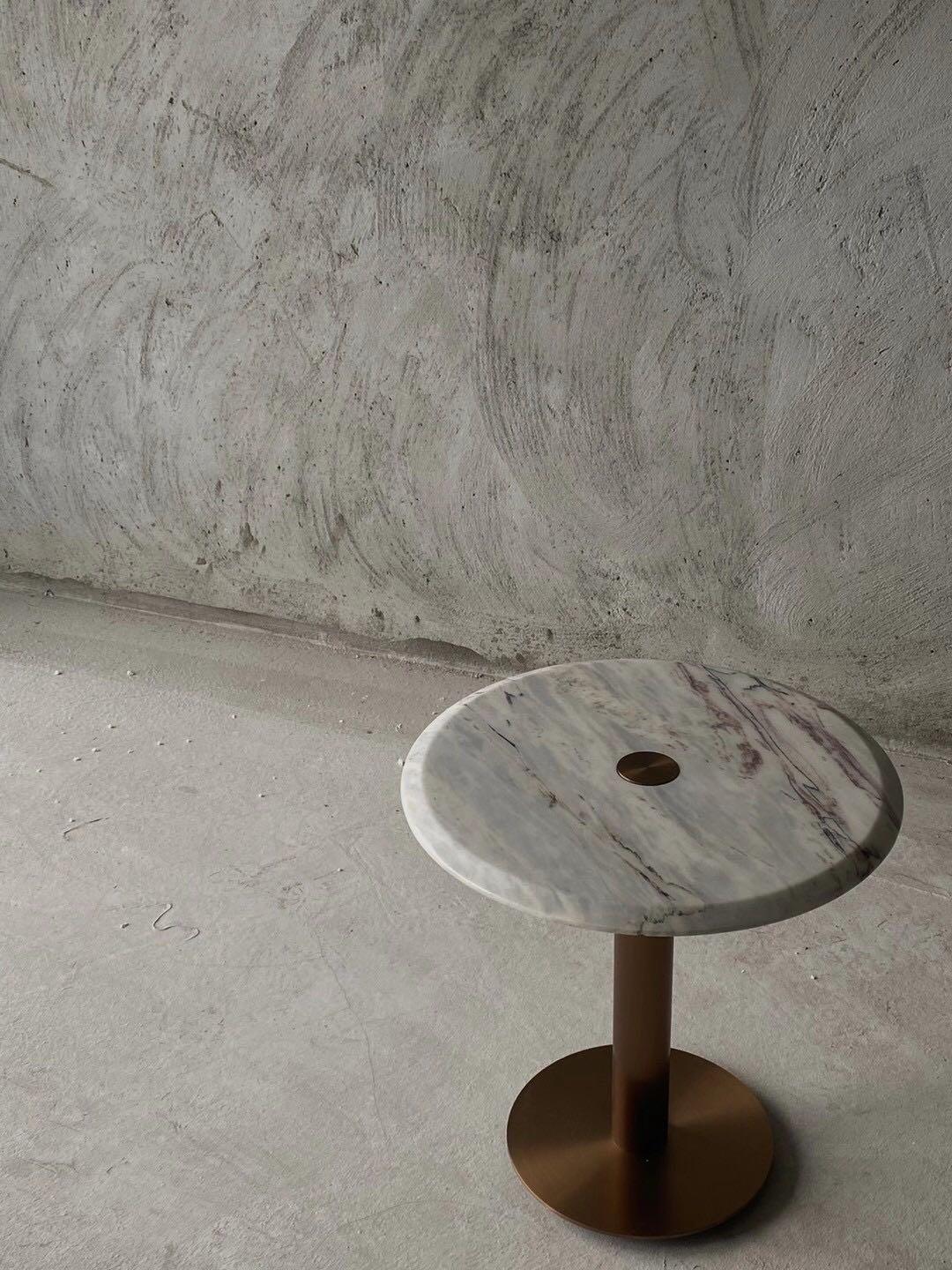 NORDST LEA Side Table, Italian White Mountain Marble, Danish Modern Design, New For Sale 2