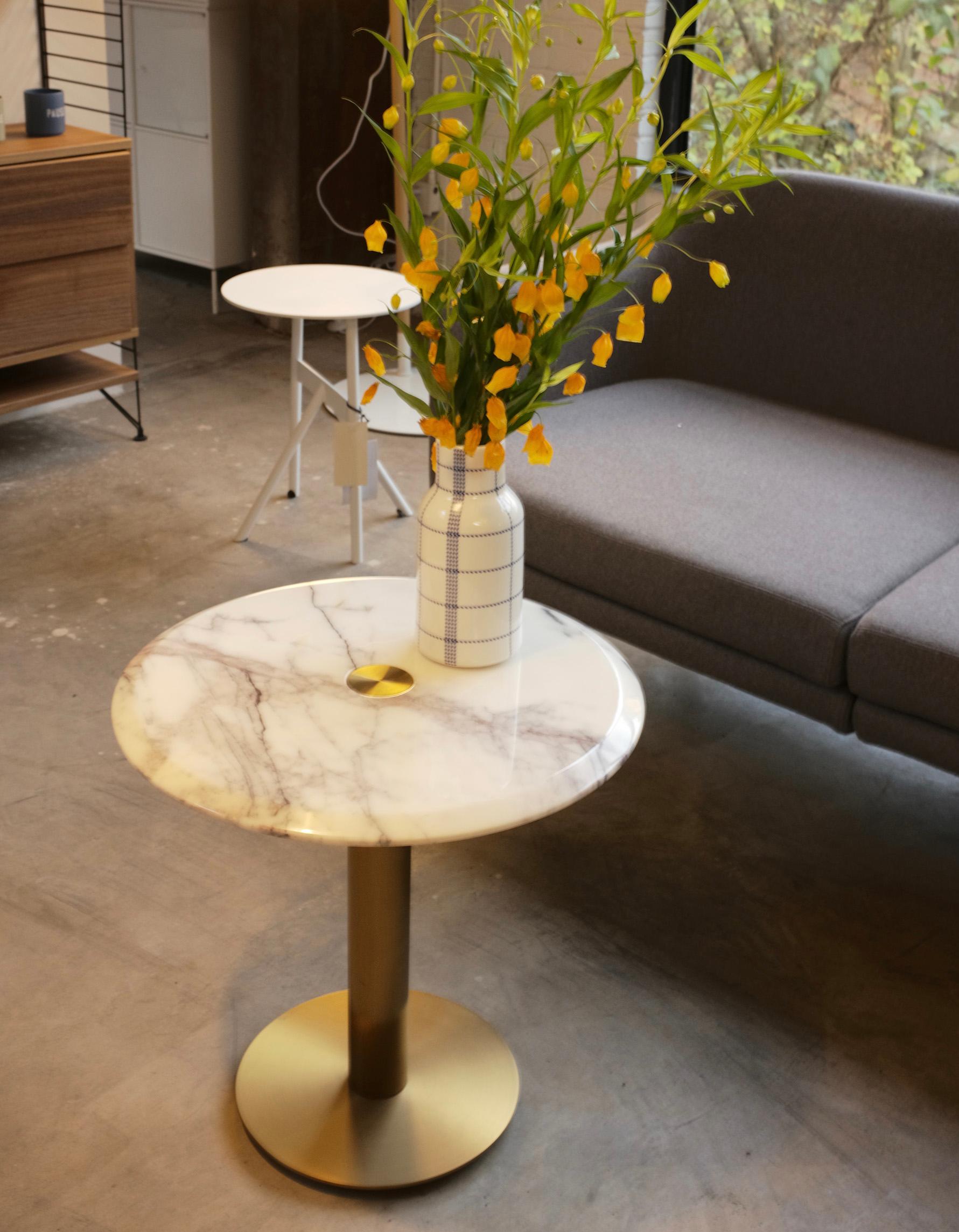 NORDST LEA Side Table, Italian White Mountain Marble, Danish Modern Design, New For Sale 1