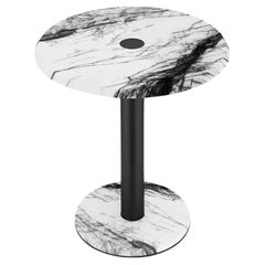NORDST LEA Side Table, Italian White Mountain Marble, Danish Modern Design, New